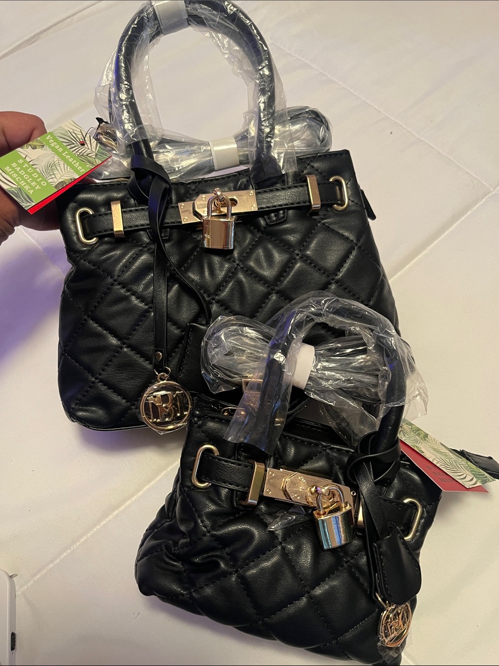 Badgley Mischka Bundle (2) Quilted Satchel Bags NWT Retail 229$